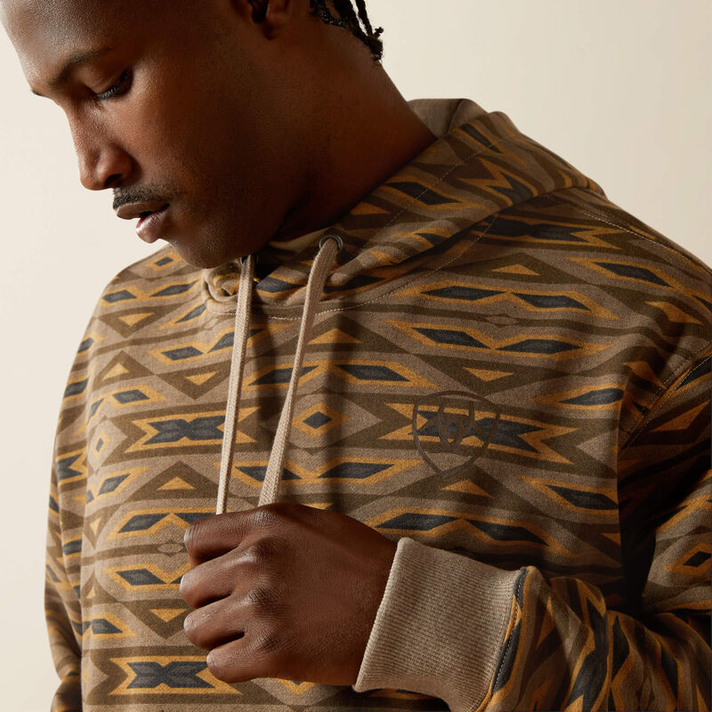 MNS All Over Print Hoodie/KHAKI SOUTHWEST