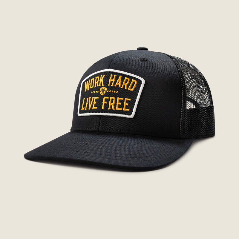 Work Hard Live Free Patch Snapback Cap
