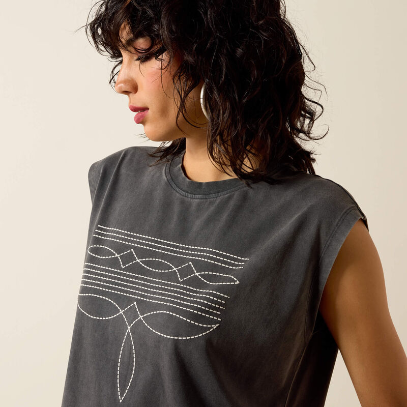 Dallas Cropped T-Shirt/CHARCOAL MINERAL WASH