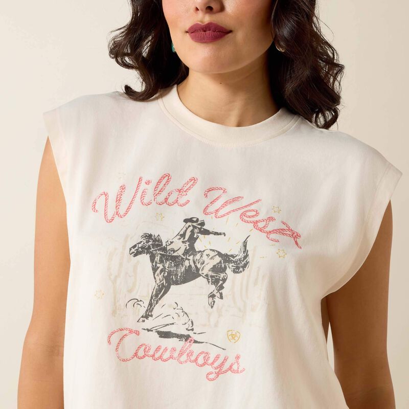 Wild West Cropped T-Shirt/Sea Salt