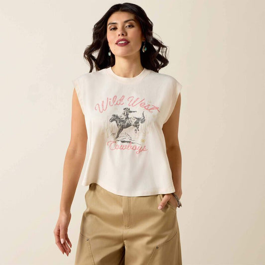 Wild West Cropped T-Shirt/Sea Salt