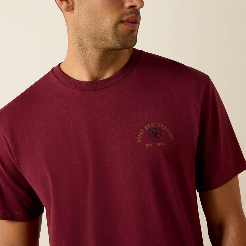 Ariat Shell Game Classic Fit T-Shirt-MAROON BANNER