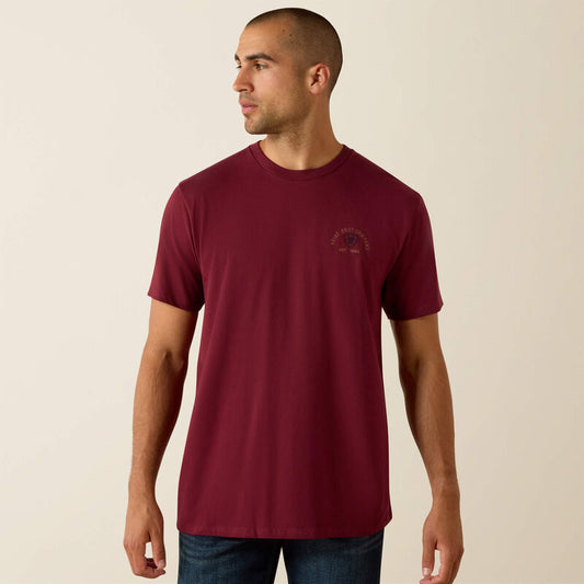 Ariat Shell Game Classic Fit T-Shirt-MAROON BANNER