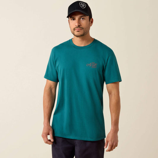 Ariat Cattle Skull Freedom Classic Fit T-Shirt-MEDITERRANEAN