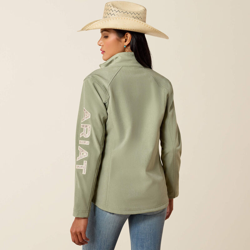 Ariat Logo Softshell Jacket-SEA SPRAY HEATHER