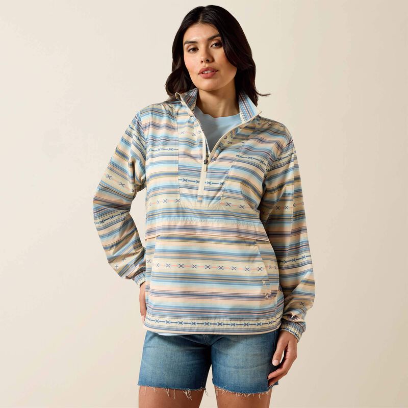 Ariat Whisper Pullover Jacket-SUNSET SERAPE STRIPE