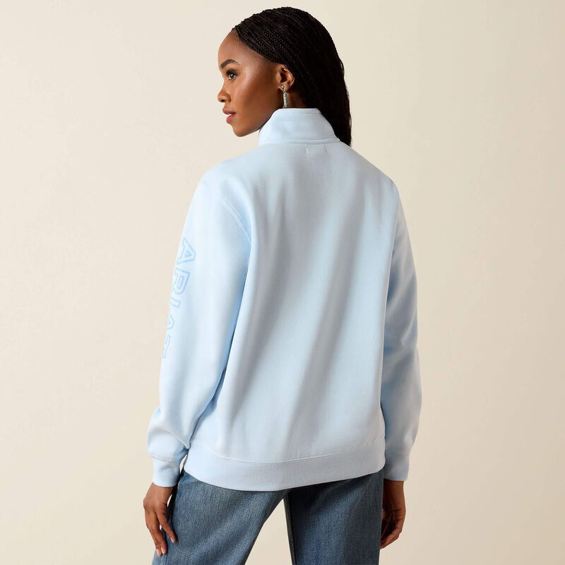 Ariat Logo 1/2 Zip Sweatshirt-NANTUCKET BREEZE