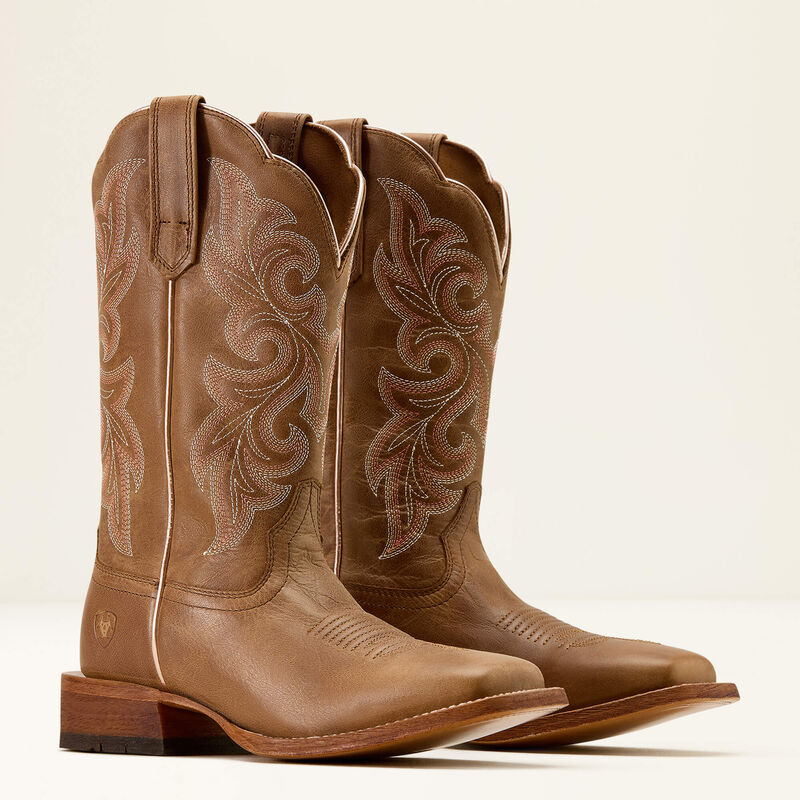 County Lane Wide Square Toe Western Boot-NATURAL TAN