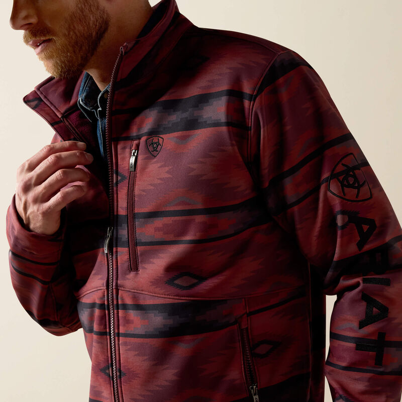MNS Logo Softshell Jacket- Red MAHOGANY