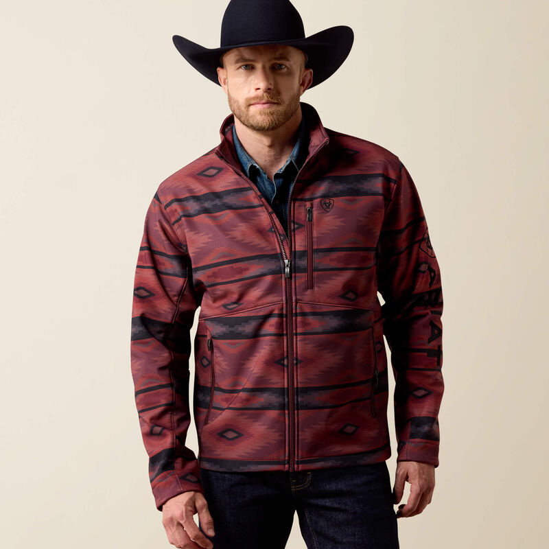 MNS Logo Softshell Jacket- Red MAHOGANY