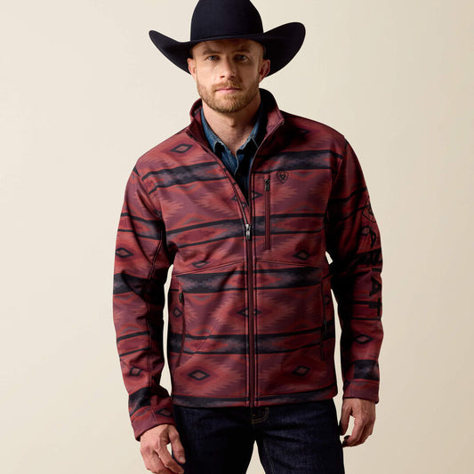MNS Logo Softshell Jacket- Red MAHOGANY