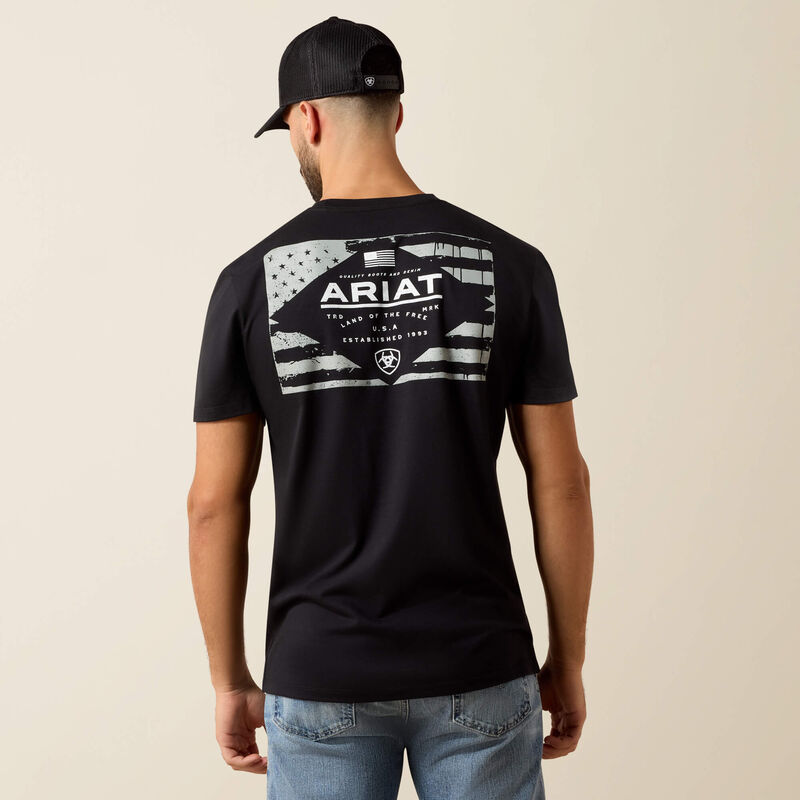 Ariat Lockup Flag Painted T-Shirt-Black
