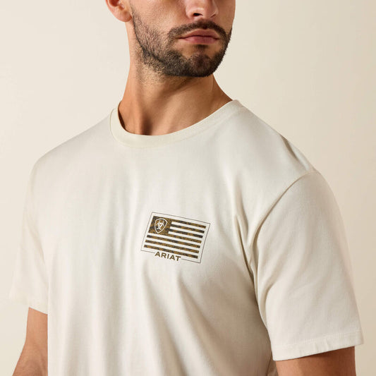 Ariat Buckle Flag Patriot T-Shirt-SILVER BIRCH