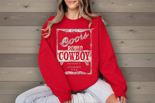 Coors Rodeo Cowboy Graphic Fleece Sweatshirt