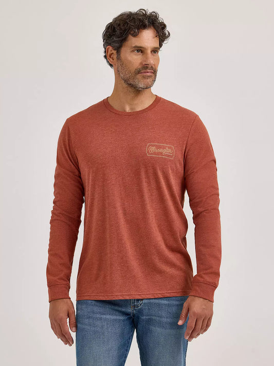 Wrangler Men's Long Sleeve Cowboy Back Graphic T-Shirt