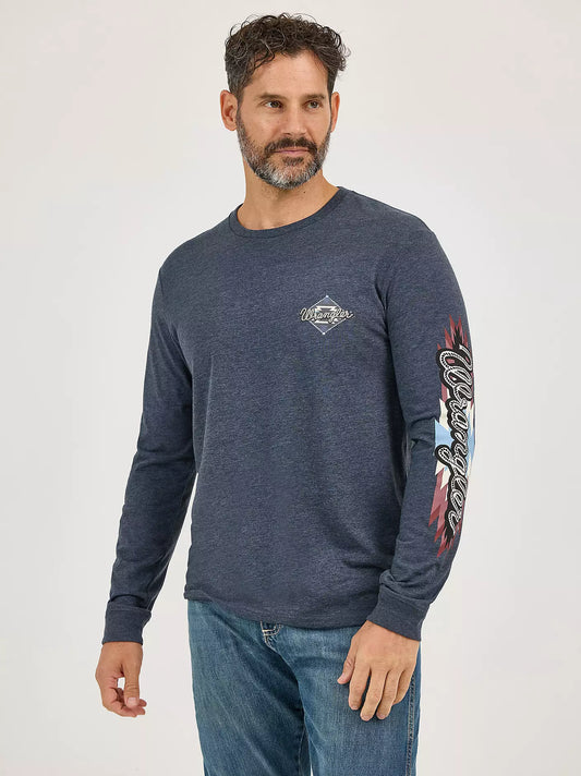 Wrangler Men's Long Sleeve Back Graphic T-Shirt