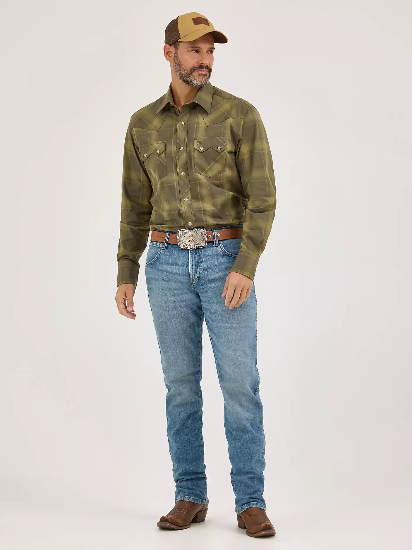 Men's Wrangler Retro® Long Sleeve Sawtooth Snap Pocket Western Shirt