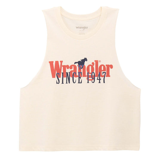 Wrangler® Graphic Festival Crop Tank - Egret - 112375847