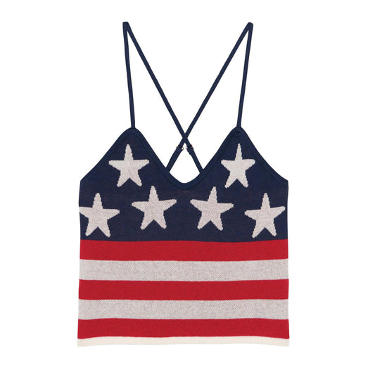 Wrangler Retro® Americana Crochet Tank - Blue - 112379502