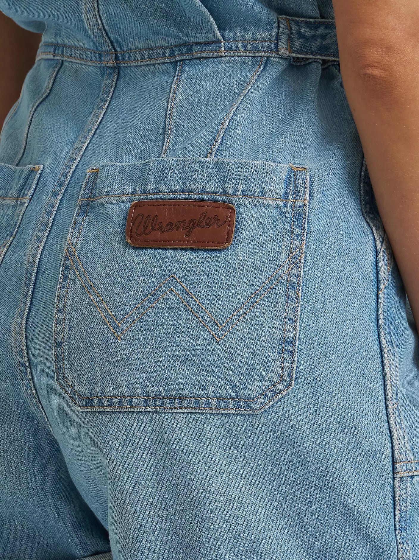 Women's Denim Snap Utility Romper-Light Denim
