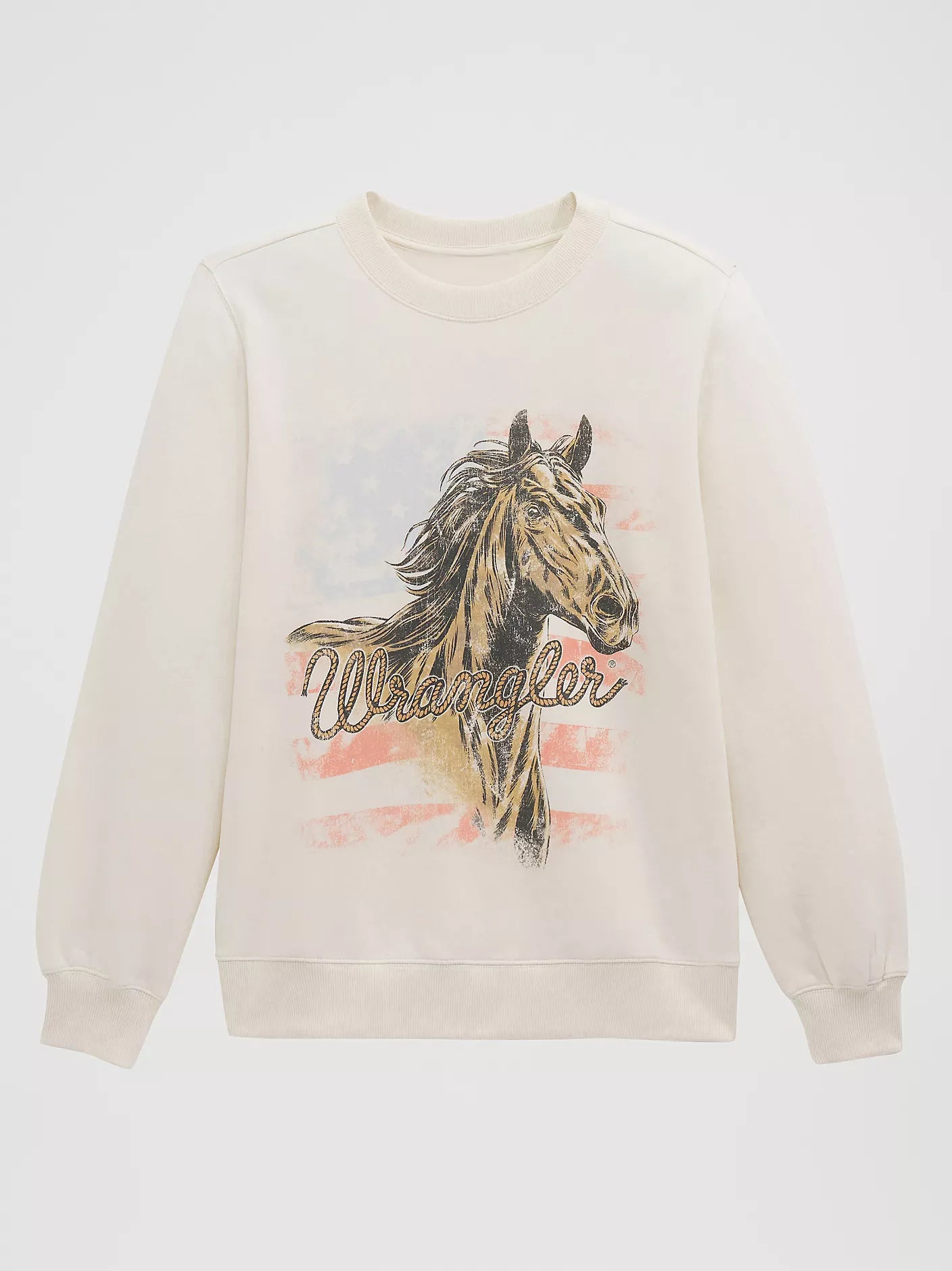 Wrangle Women's Americana Horse Graphic Fleece Reg Pullover-112379632