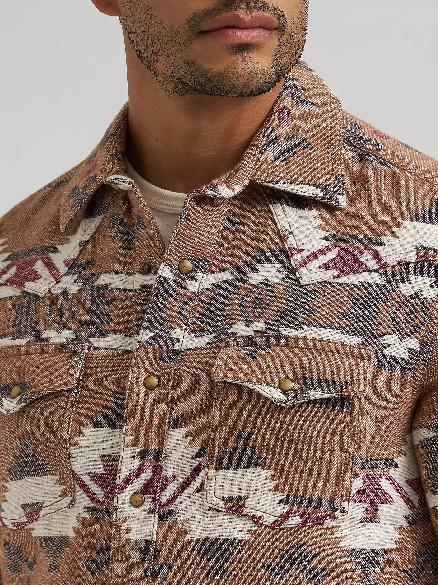 Men's Wrangler Retro® Premium Western Snap Jacquard Shirt- 112381532