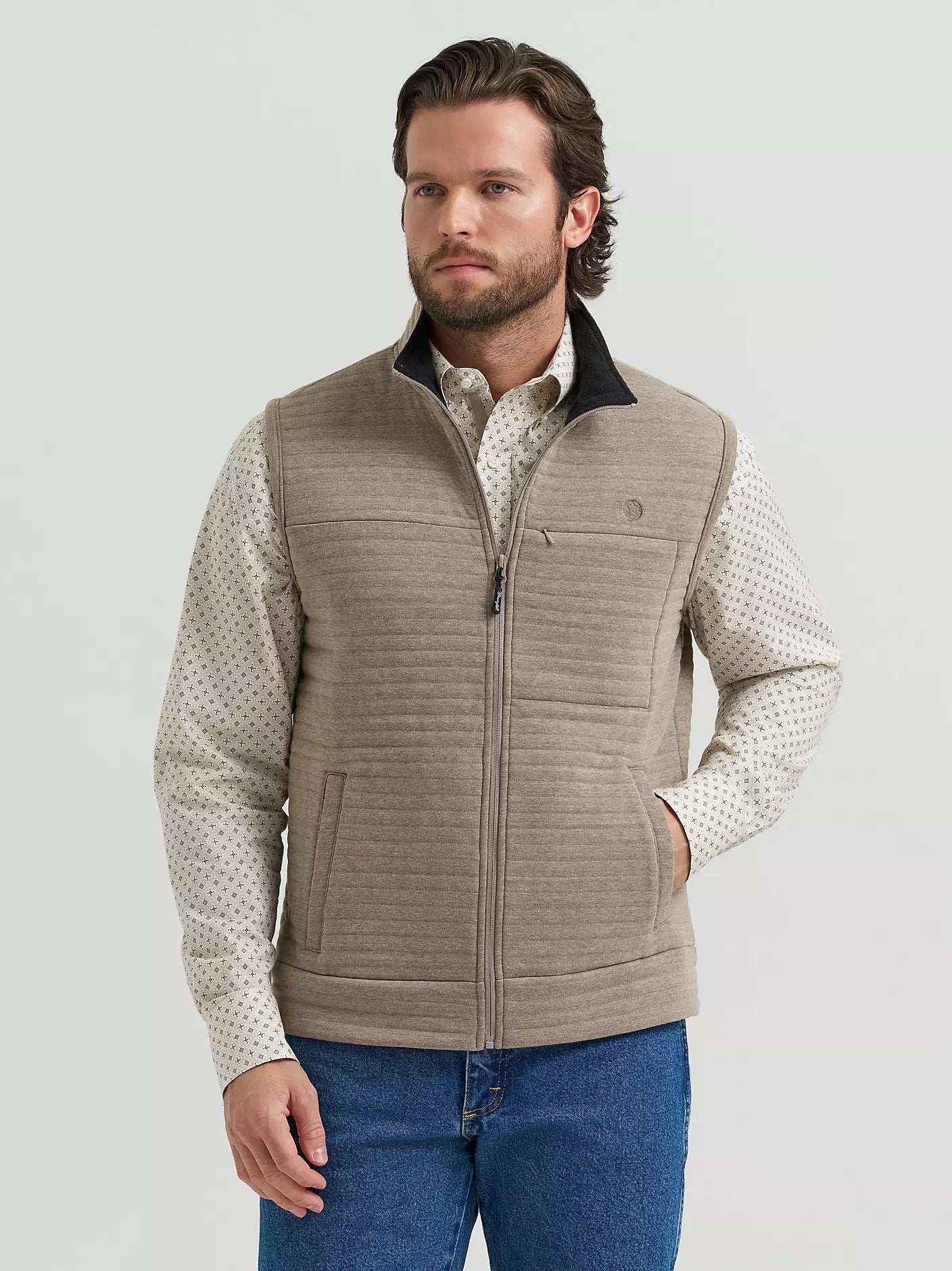 Wrangler Men's George Strait Zip Front Solid Knit Vest-112381930