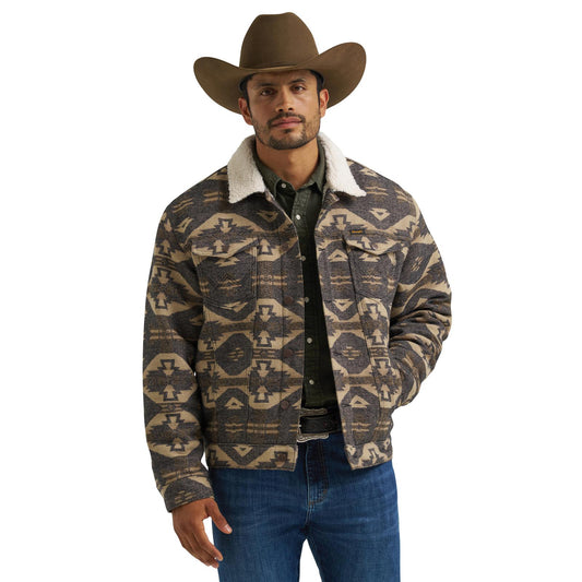 Wrangler® Jacquard Jacket - Sherpa Lined - Elmwood - 112381945