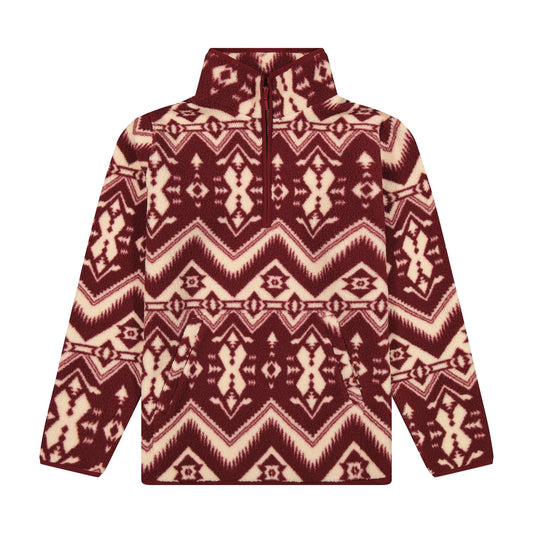 Wrangler Retro® Vintage Sherpa 1/4 Zip Pullover - Burgundy