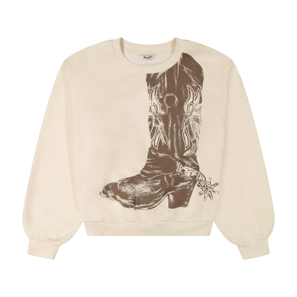 Wrangler Retro® Vintage Oversized Cropped Sweatshirt - Cream