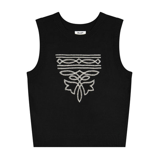 Wrangler Retro® Punchy Sweater Vest - Black