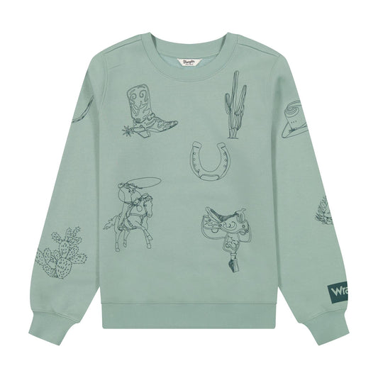 Wrangler Retro® Punchy Sweatshirt Crew - Blue - 112385485