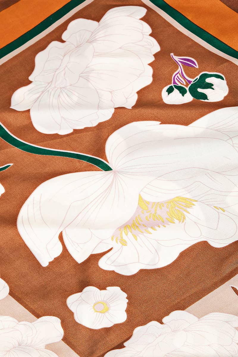 Flower Pattern Square Scarf