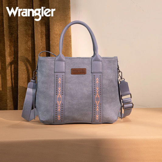 Wrangler Carry-All Aztec Expandable Tote/Crossbody -Jean