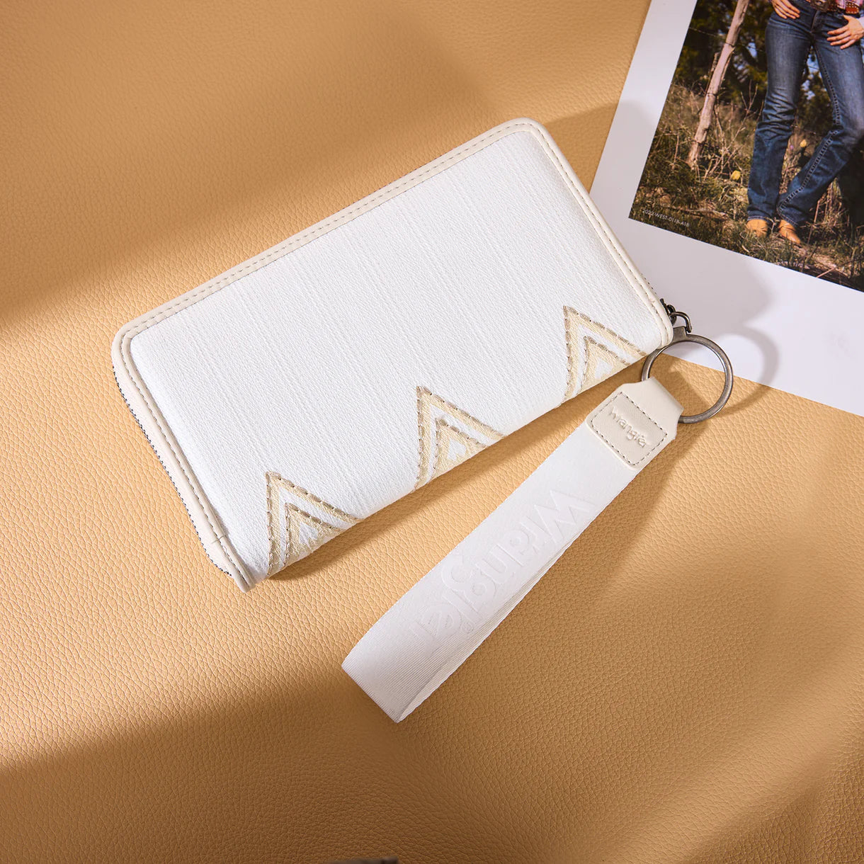 Wrangler Aztec Studded Wallet/Wristlet - Beige