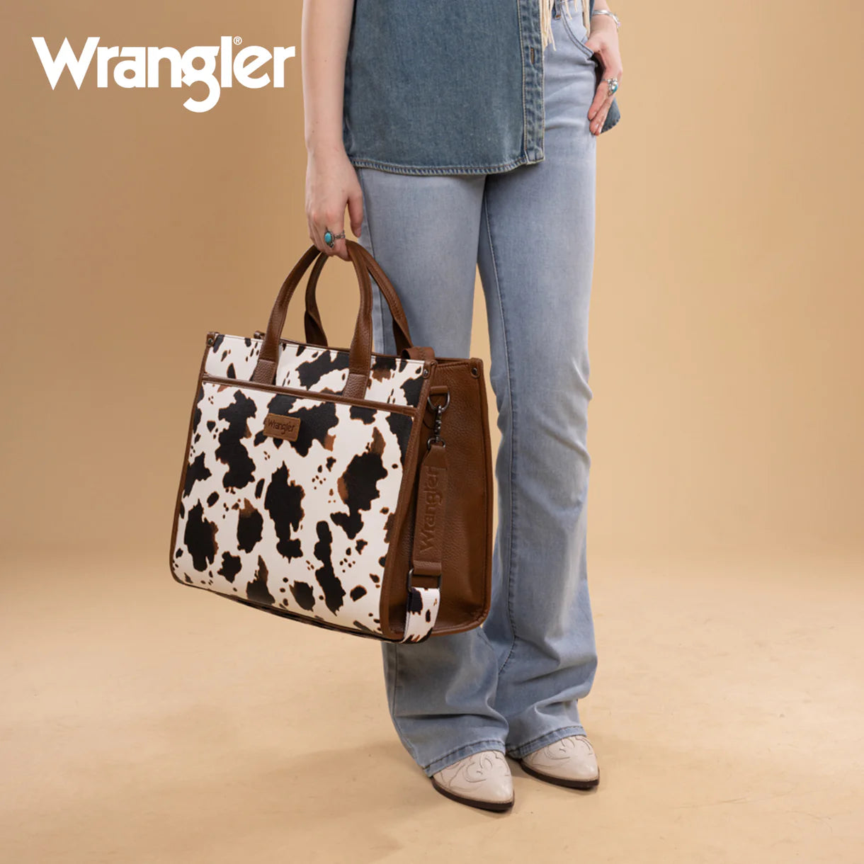 WG288-8119 Wrangler Carry-All Large Tote Work Tote /Crossbody - Cow-Brown