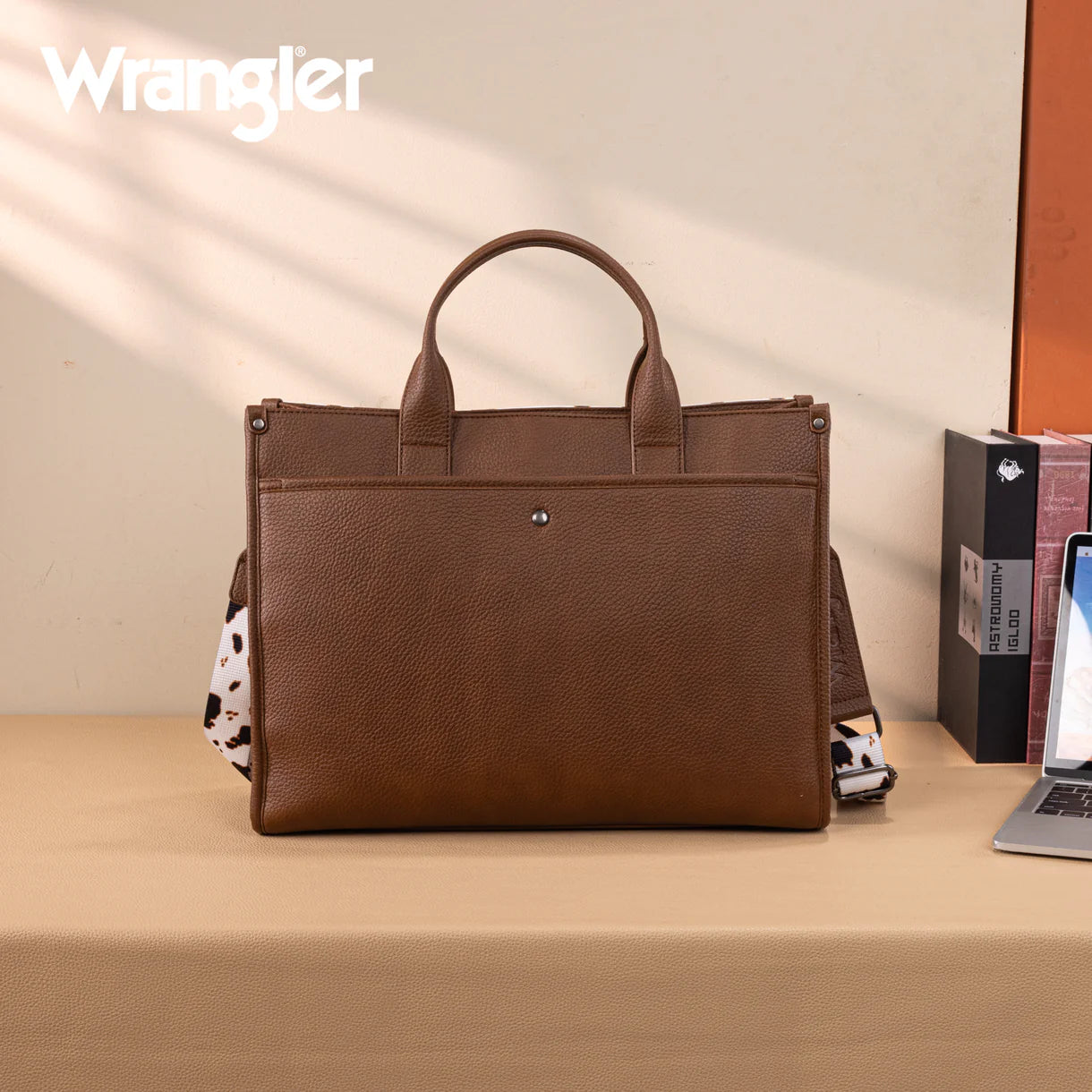 WG288-8119 Wrangler Carry-All Large Tote Work Tote /Crossbody - Cow-Brown