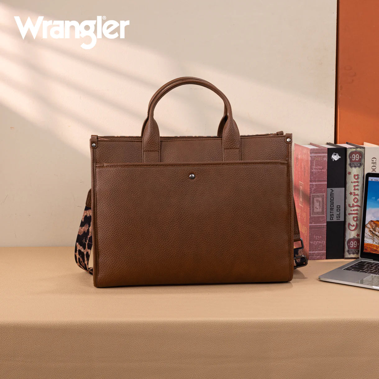 WG288-8119 Wrangler Carry-All Large Tote Work Tote /Crossbody - Leopard