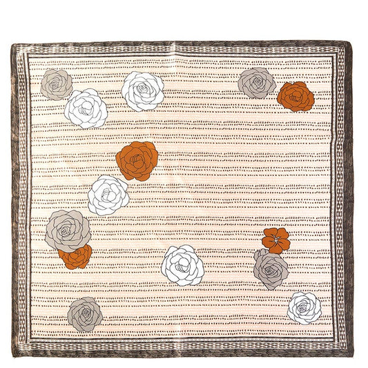 Rose Print Square Bandana Scarf