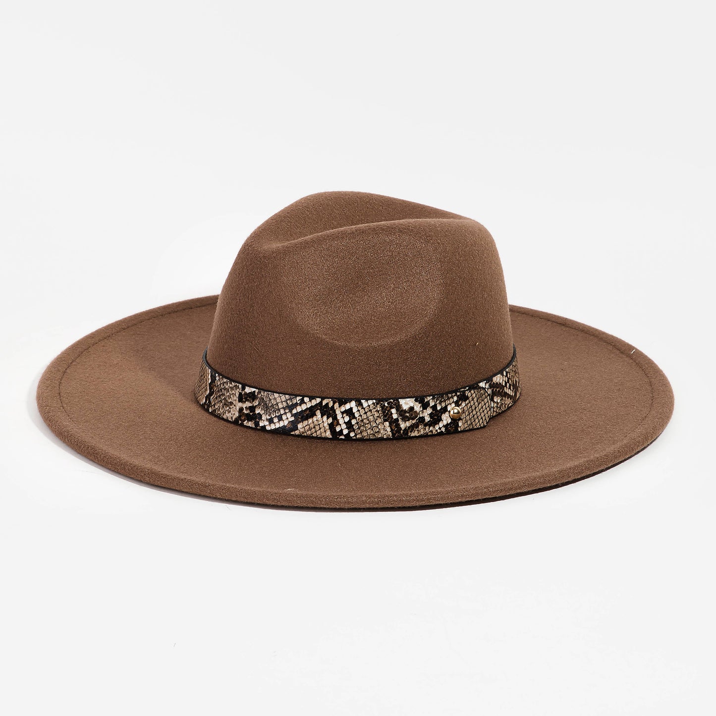 Animal Print Belt Fedora Hat