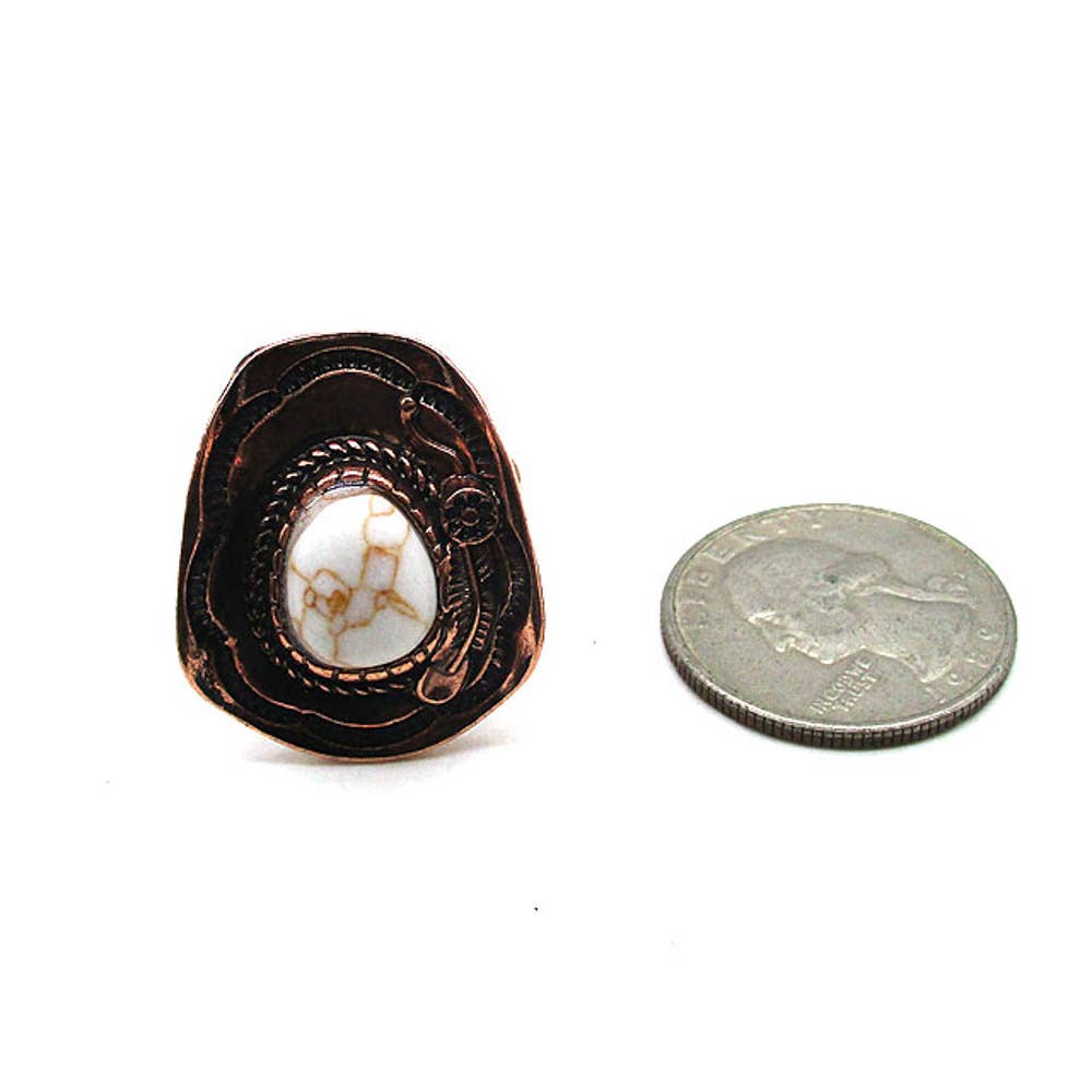 WESTERN COWBOY HAT DESIGN CUFF RING, SR 0334 SA