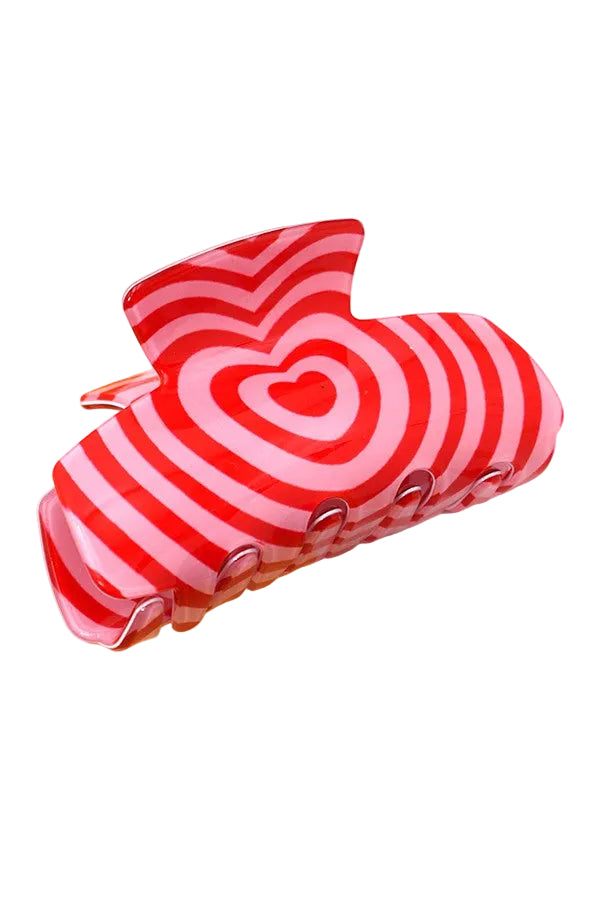 Valentine's Day Gift Swirl Heart Hair Claw Clips