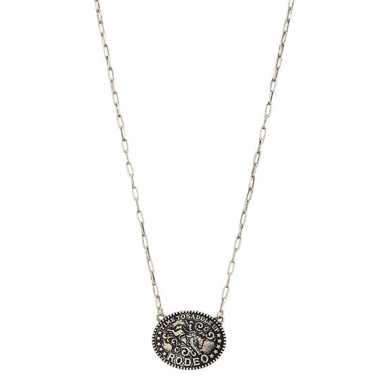 OVAL TIME TO SADDLE UP RODEO PENDANT CHAIN LINK NE, SN 0752