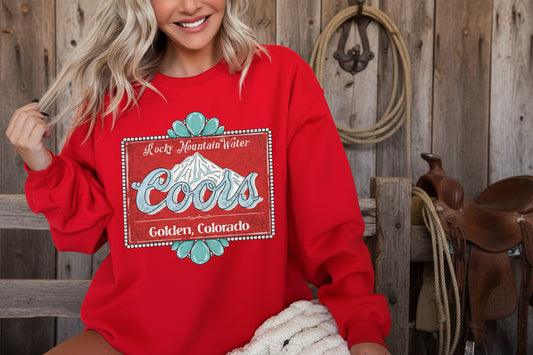 Coors Colorado Unisex Fleece Graphic Sweatshirt- Red