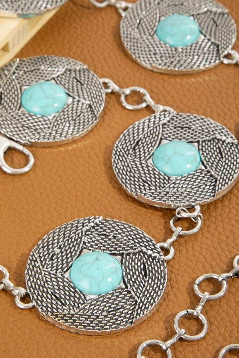 Textured Disc Concho Chain Belt