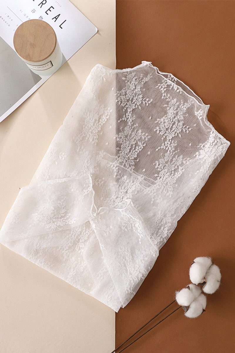 Lace Sheer Mesh Layering Slim T-shirt