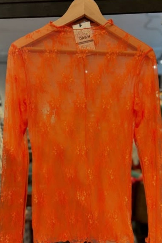 Lace Sheer Mesh Layering Slim T-shirt