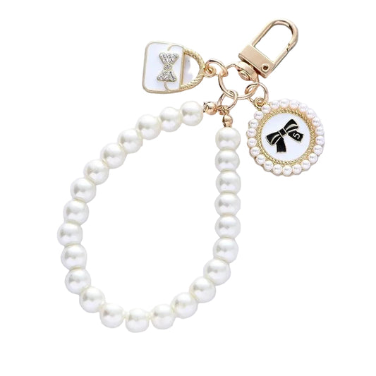 Pearl Bow Heart Seashell Bag Charm Keychains