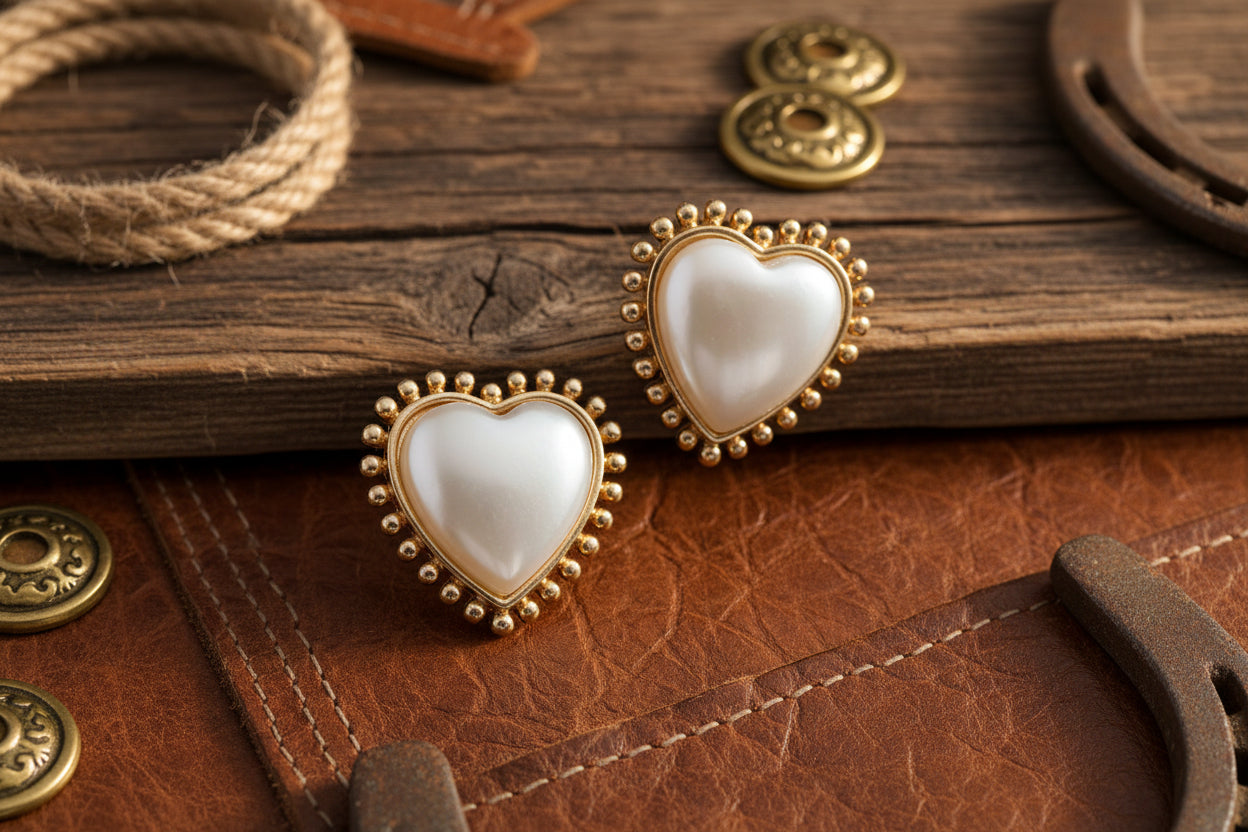 Cateye Heart Stud Earrings