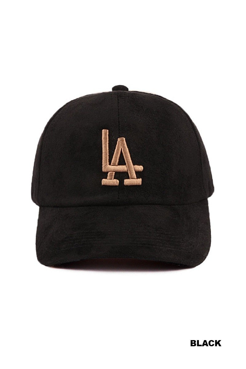 La City Logo Classic Suede Baseball Cap